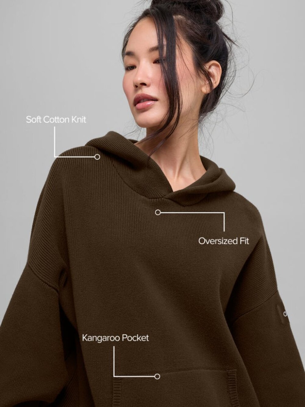 ALO Scholar Hooded Sweater, Espresso, size M - Picture 5 of 9